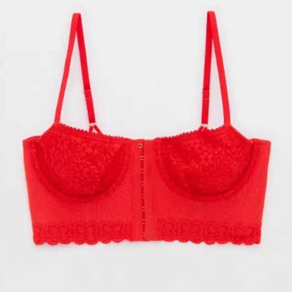 NWT Aerie Show Off Cozy Rib Unlined Corset Bra 36B - Picture 3 of 9